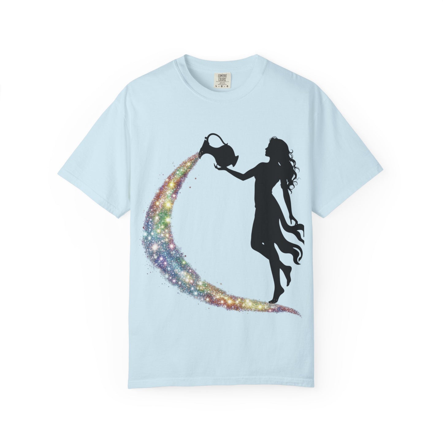 Aquarius Unisex T-shirt - Rainbow Flame Pride Design