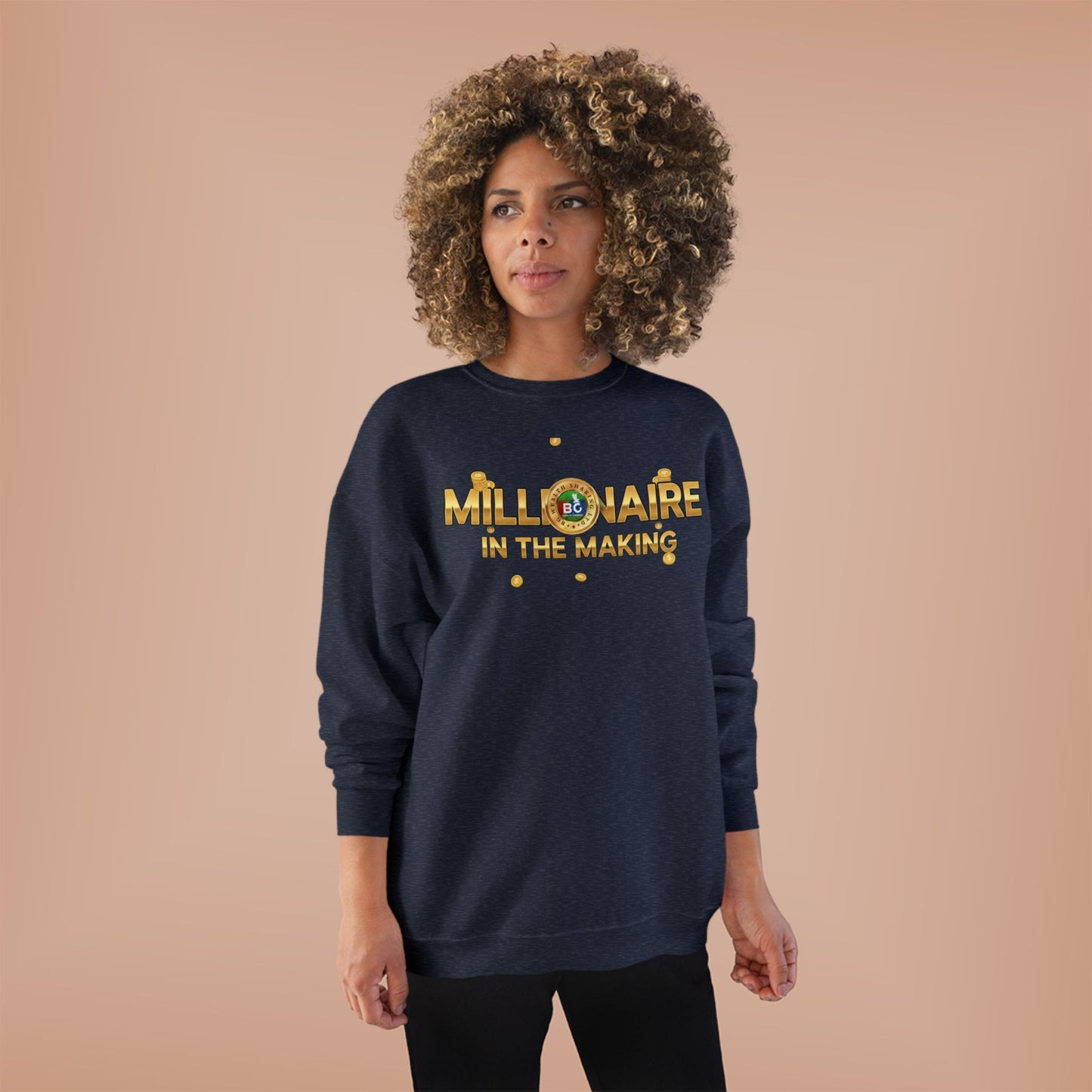 Millionaire Mindset Unisex Sweatshirt | Eco-Friendly Crewneck | Inspirational Gift | Motivational Apparel | Unique Quote Sweatshirt