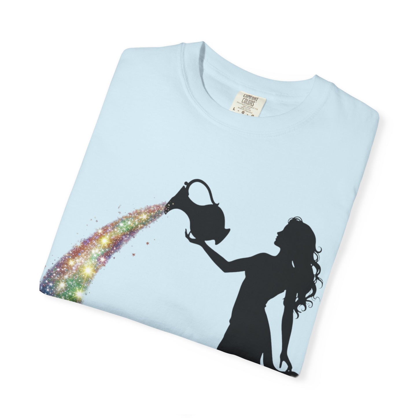 Aquarius Unisex T-shirt - Rainbow Flame Pride Design