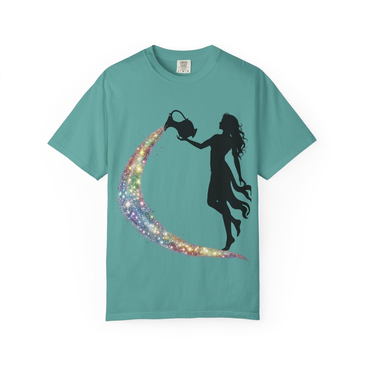 Aquarius Unisex T-shirt - Rainbow Flame Pride Design