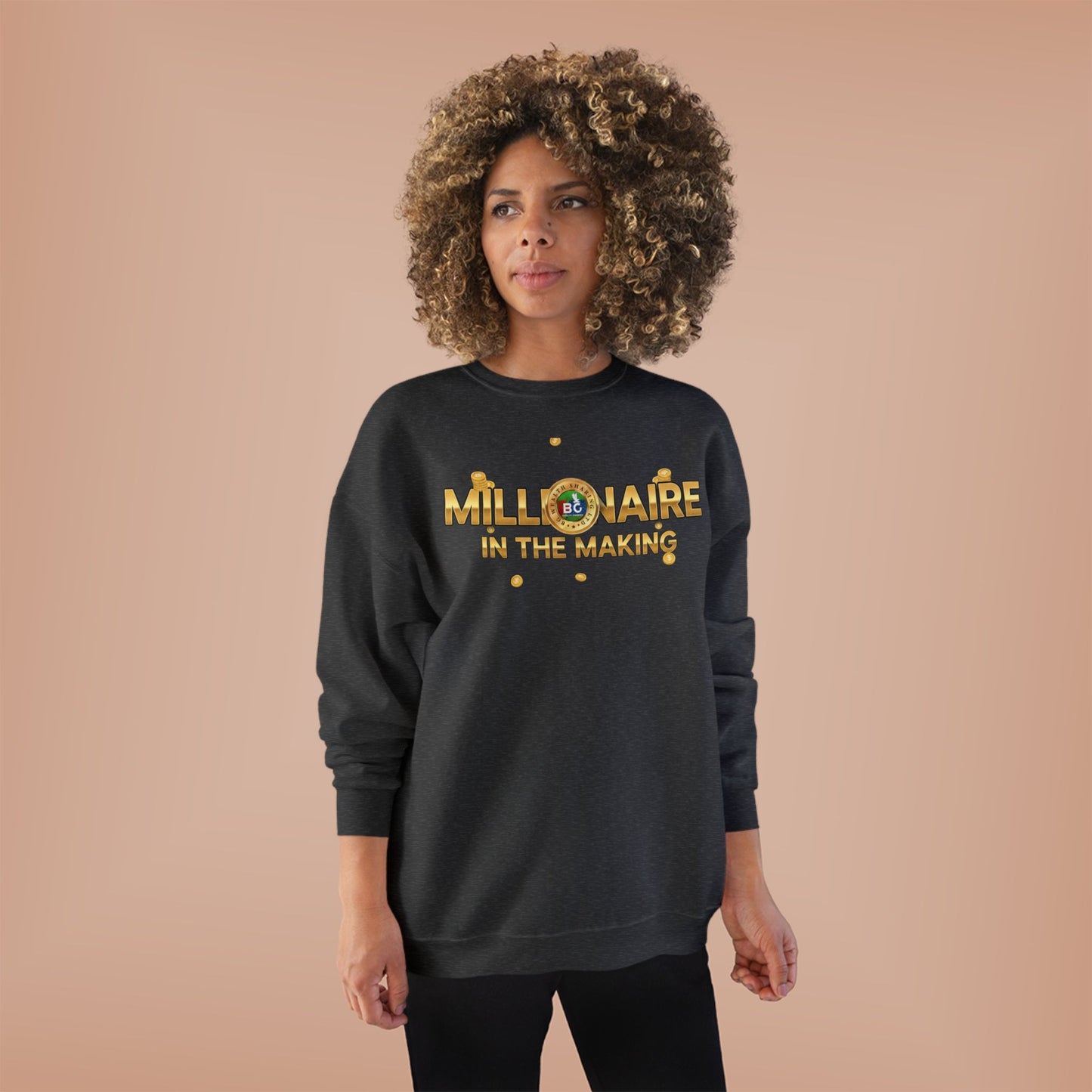 Millionaire Mindset Unisex Sweatshirt | Eco-Friendly Crewneck | Inspirational Gift | Motivational Apparel | Unique Quote Sweatshirt
