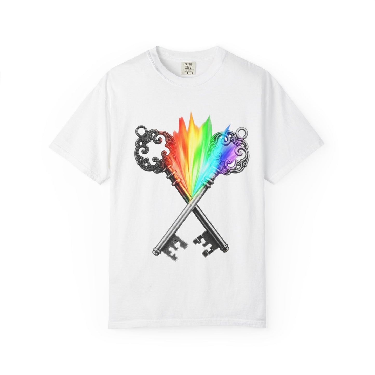 Gemini Unisex T-shirt - Rainbow Flame Pride Design