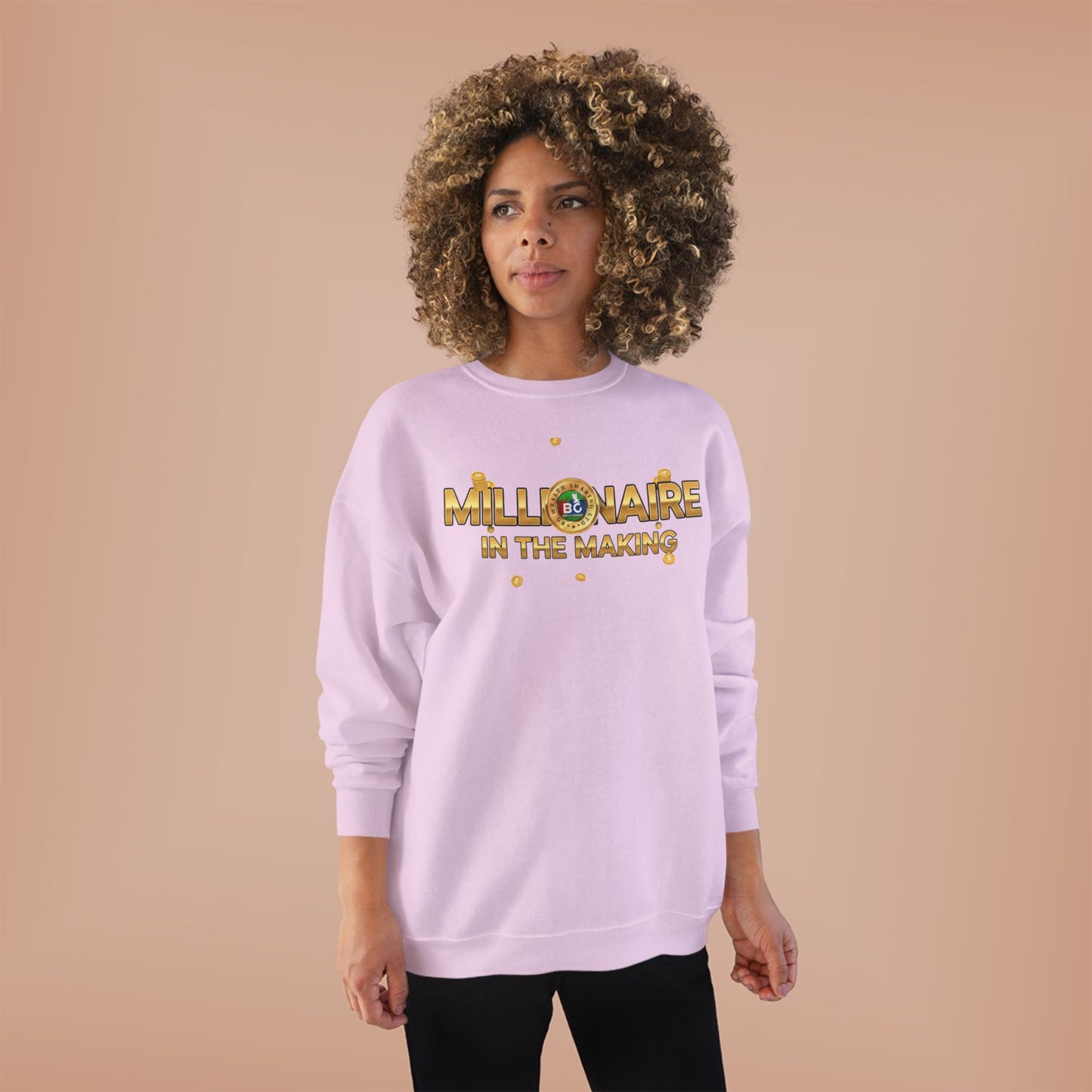 Millionaire Mindset Unisex Sweatshirt | Eco-Friendly Crewneck | Inspirational Gift | Motivational Apparel | Unique Quote Sweatshirt