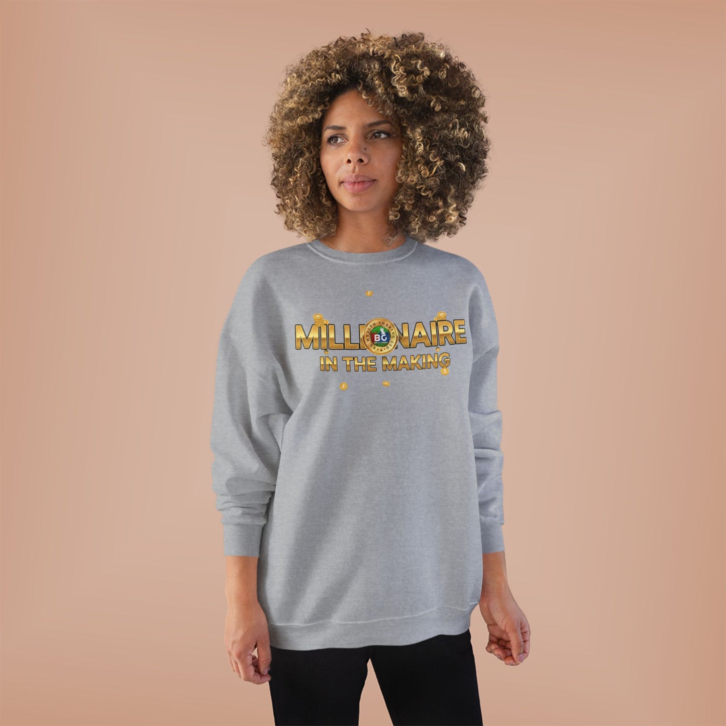 Millionaire Mindset Unisex Sweatshirt | Eco-Friendly Crewneck | Inspirational Gift | Motivational Apparel | Unique Quote Sweatshirt