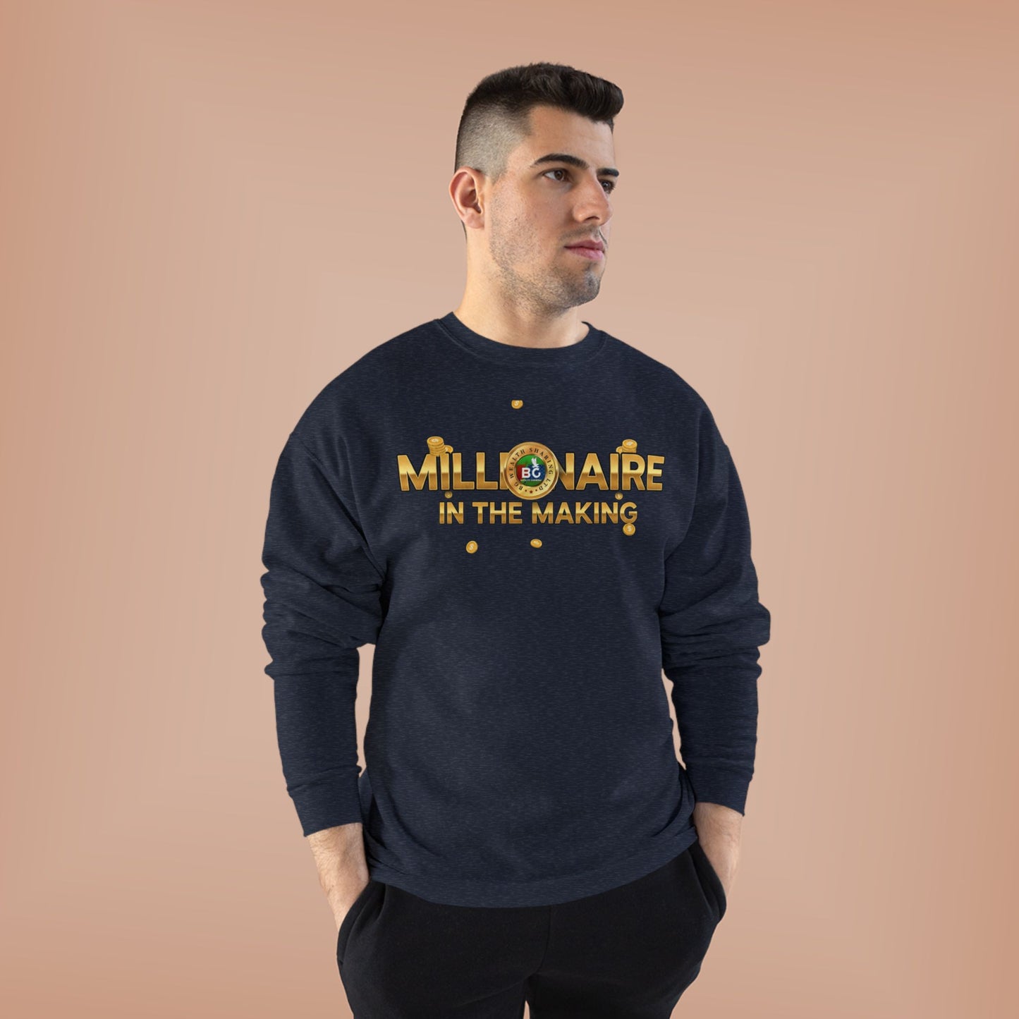 Millionaire Mindset Unisex Sweatshirt | Eco-Friendly Crewneck | Inspirational Gift | Motivational Apparel | Unique Quote Sweatshirt