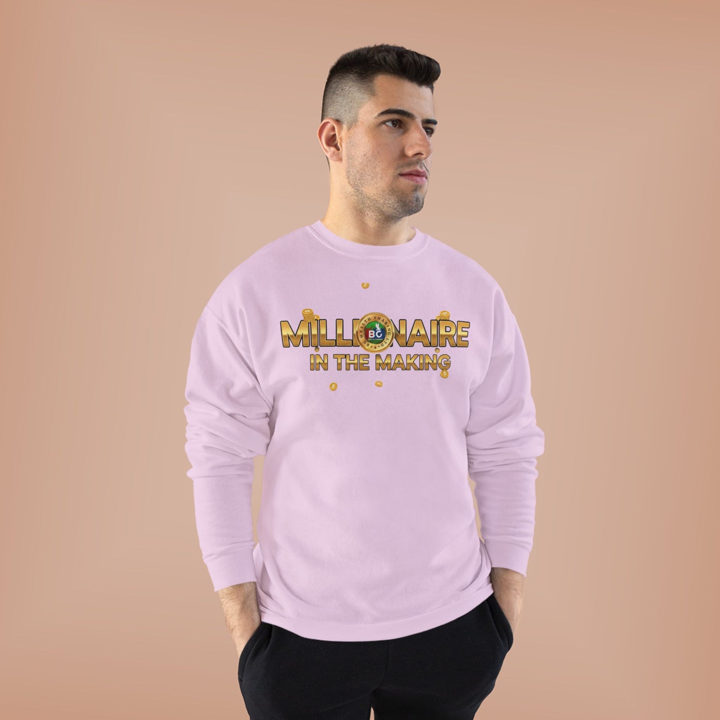 Millionaire Mindset Unisex Sweatshirt | Eco-Friendly Crewneck | Inspirational Gift | Motivational Apparel | Unique Quote Sweatshirt