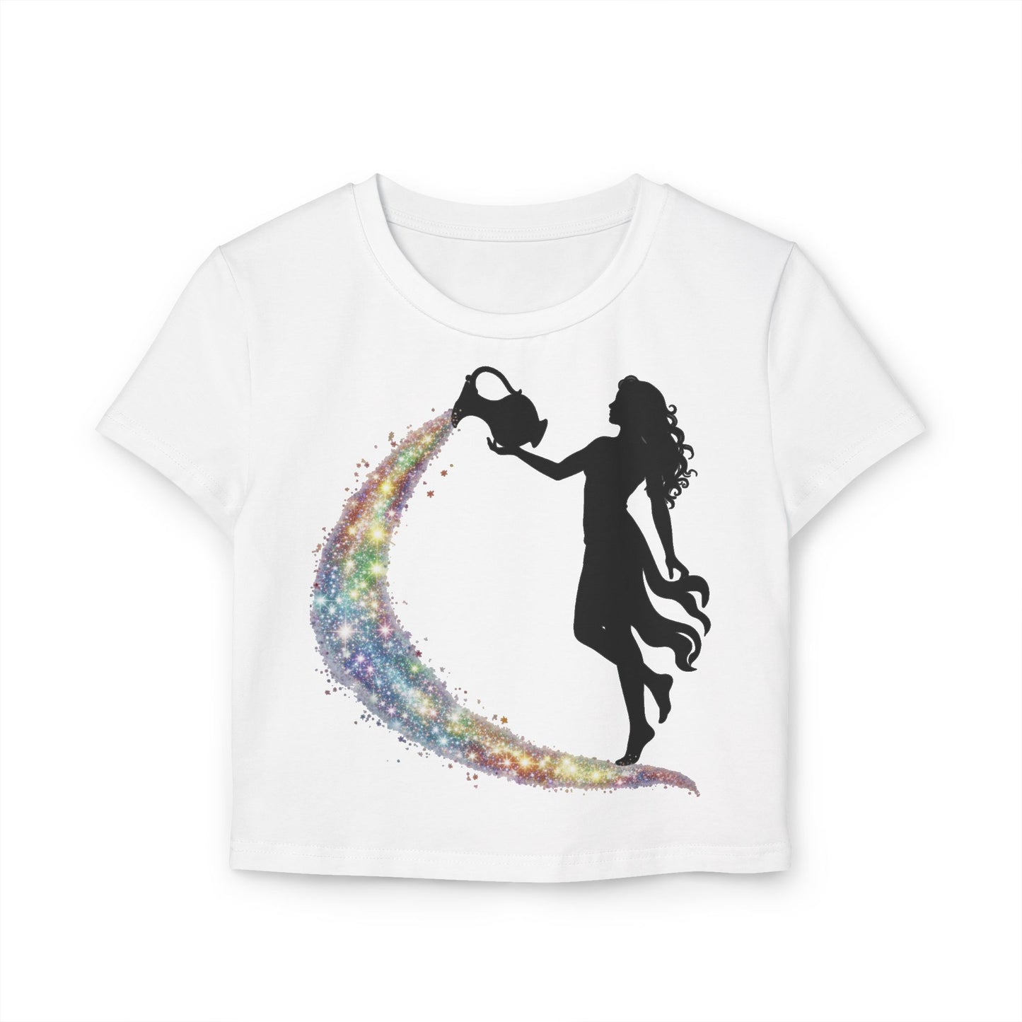 Crop Top - Aquarius Pride-Bearer Rainbow Stream Shirt