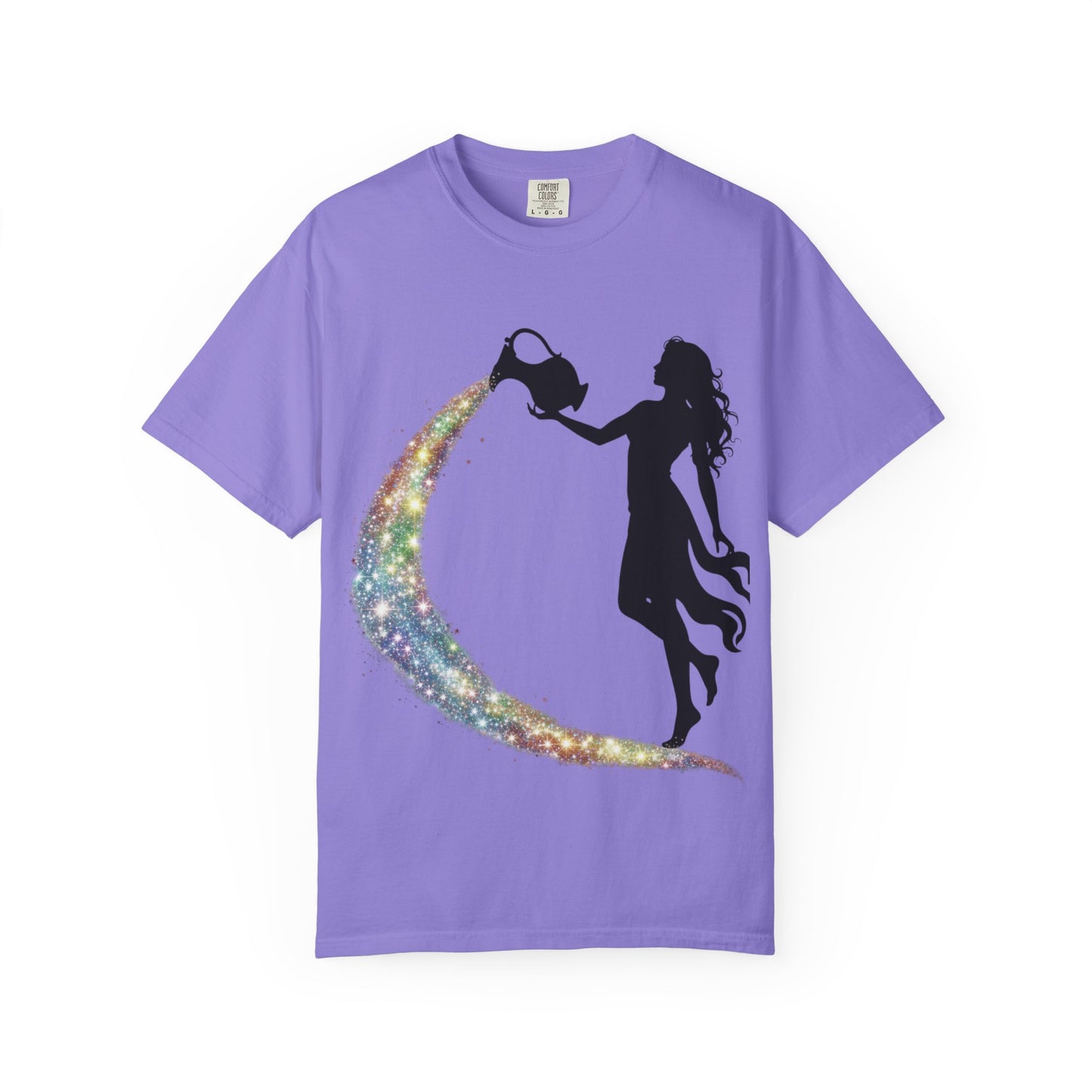 Aquarius Unisex T-shirt - Rainbow Flame Pride Design