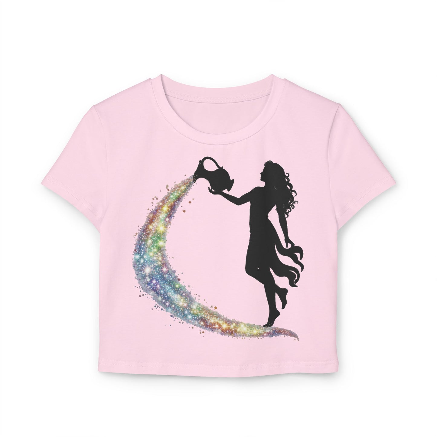 Crop Top - Aquarius Pride-Bearer Rainbow Stream Shirt
