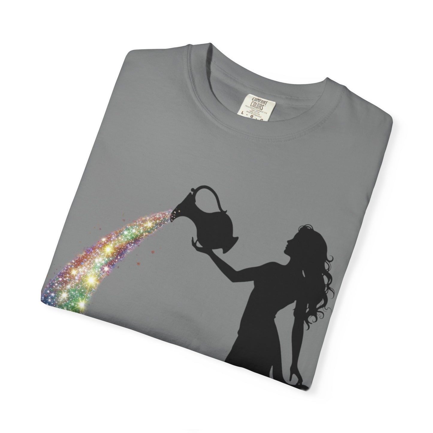 Aquarius Unisex T-shirt - Rainbow Flame Pride Design