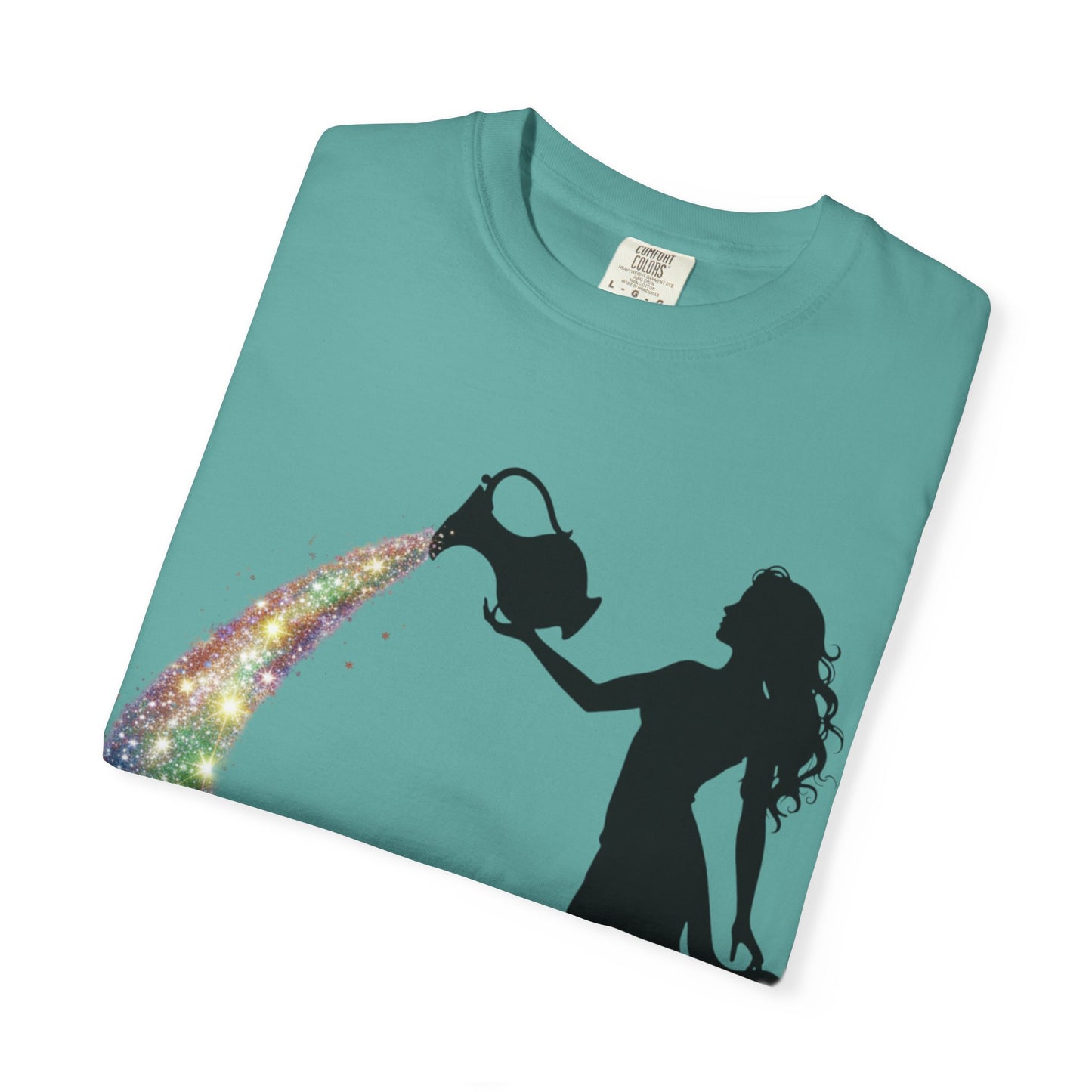 Aquarius Unisex T-shirt - Rainbow Flame Pride Design