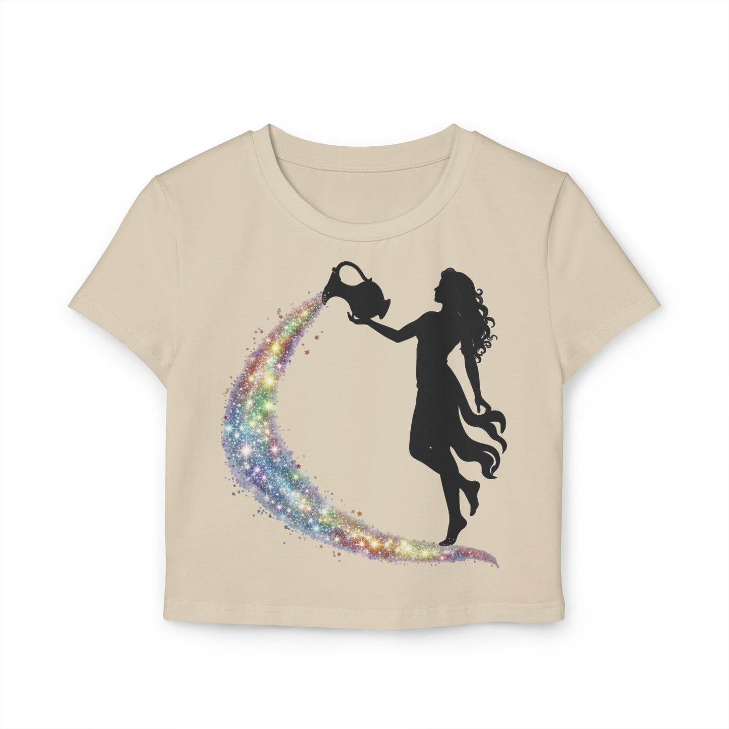 Crop Top - Aquarius Pride-Bearer Rainbow Stream Shirt