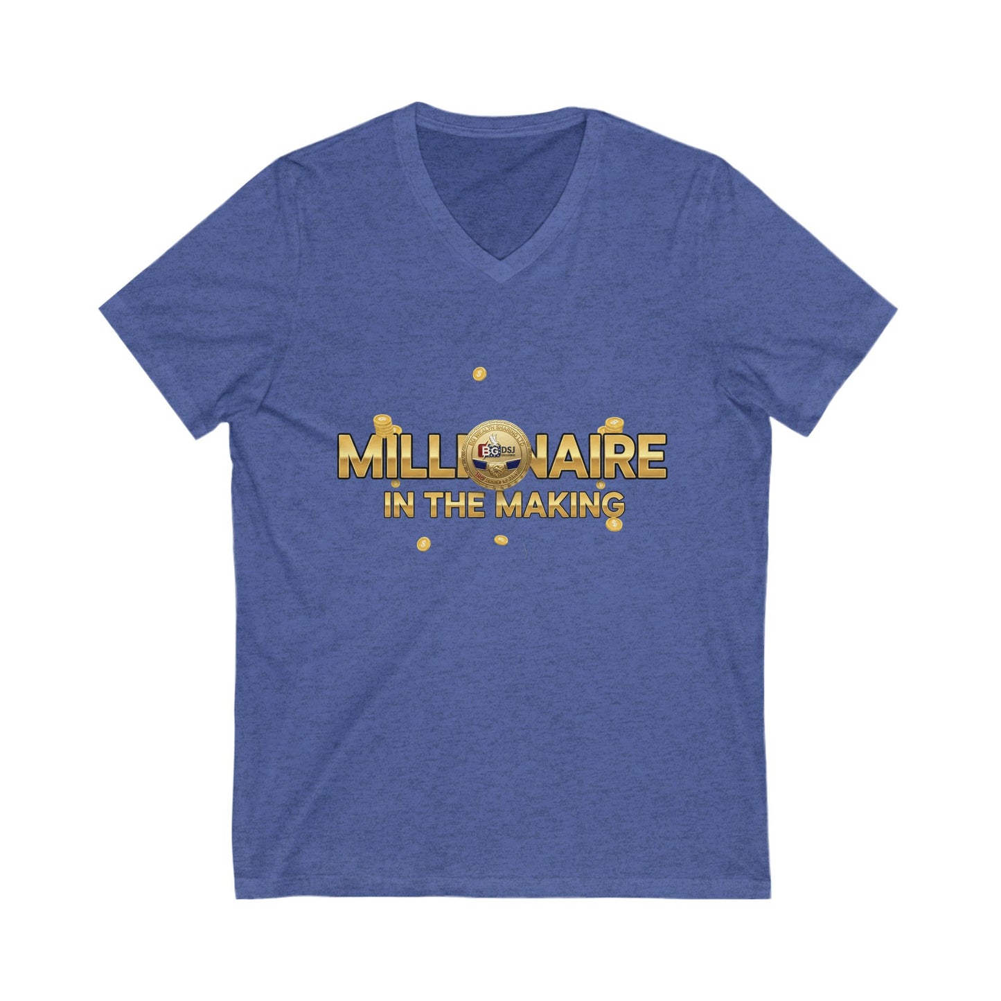 BG Wealth Sharing Investments Millionaire 3 Yr Anniversary Badge V-Neck Tee