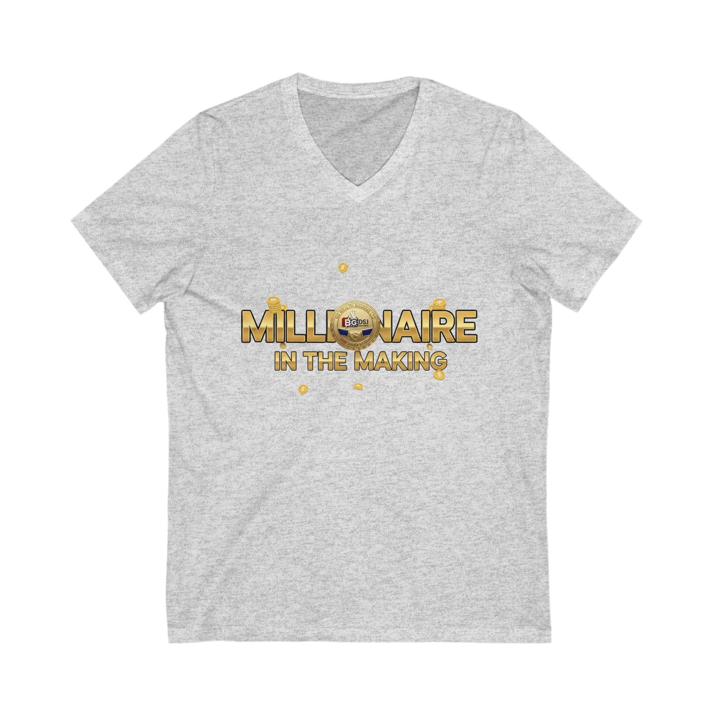 BG Wealth Sharing Investments Millionaire 3 Yr Anniversary Badge V-Neck Tee