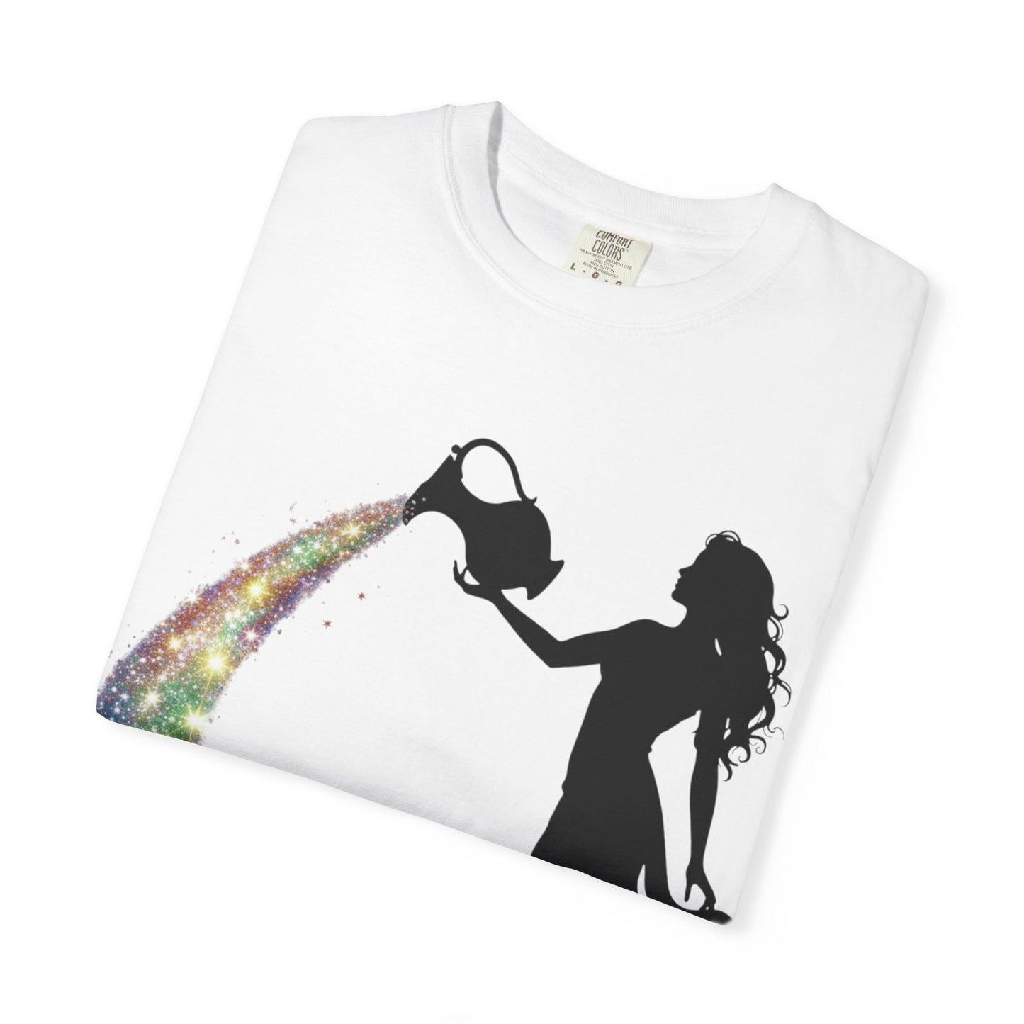 Aquarius Unisex T-shirt - Rainbow Flame Pride Design