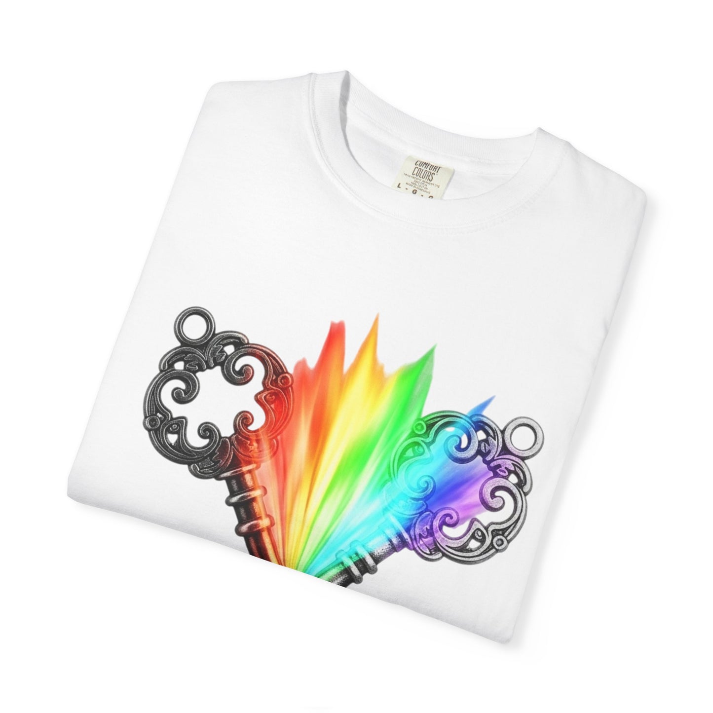 Gemini Unisex T-shirt - Rainbow Flame Pride Design