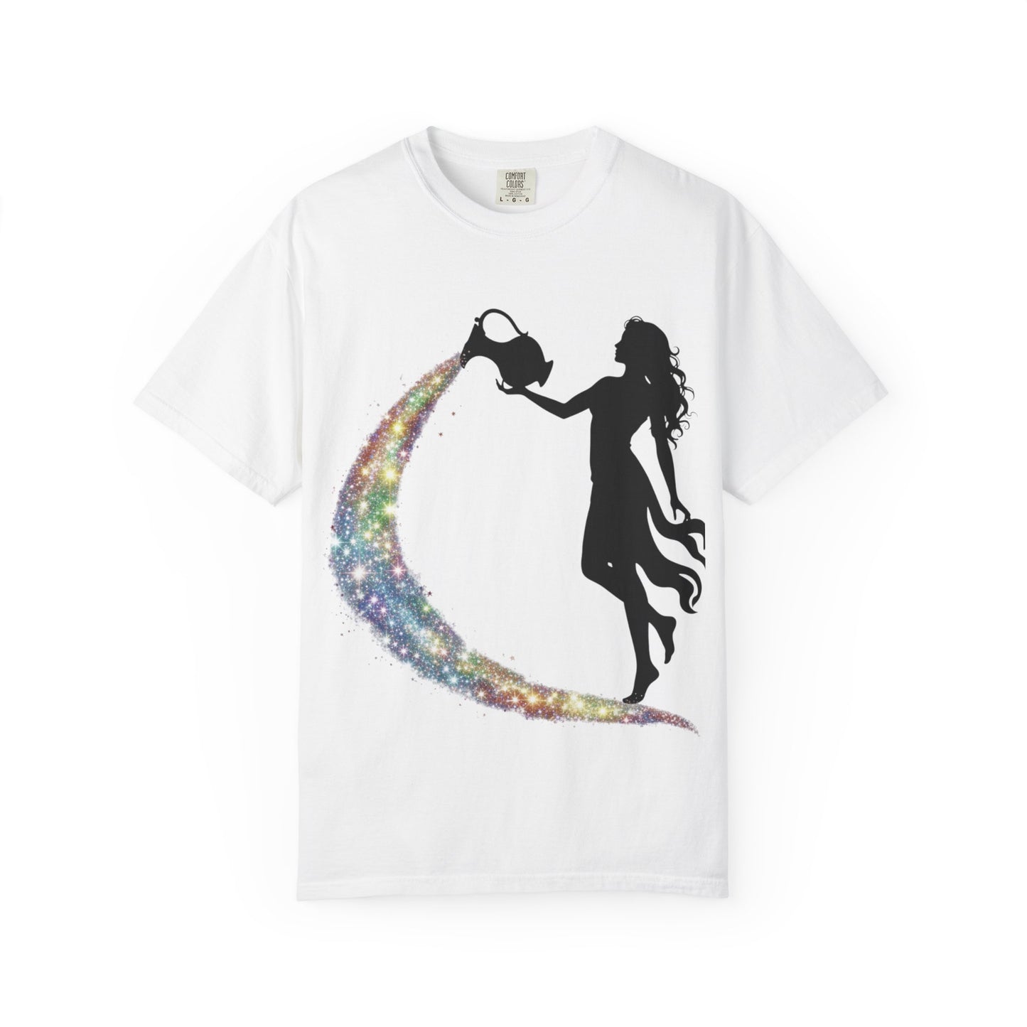 Aquarius Unisex T-shirt - Rainbow Flame Pride Design