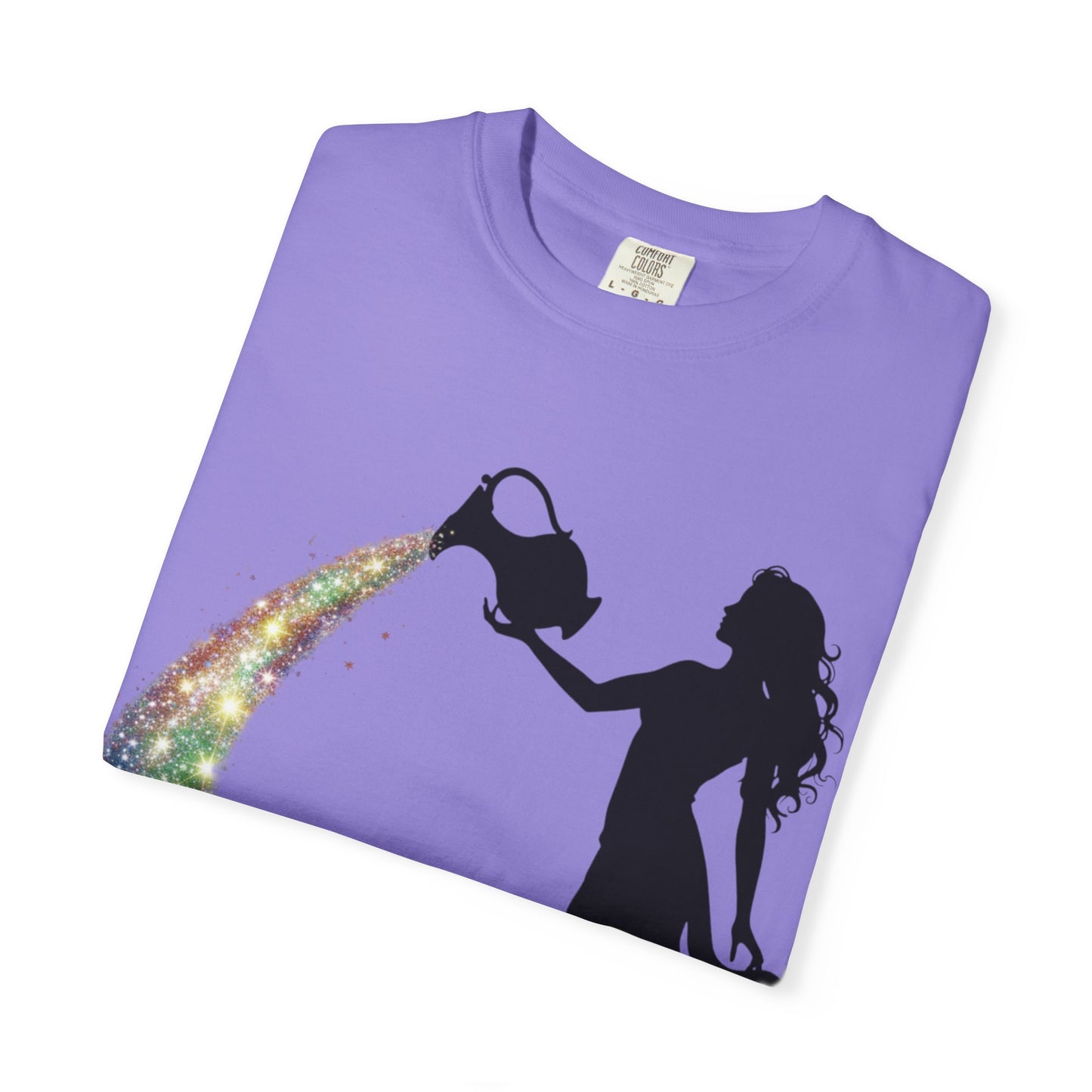 Aquarius Unisex T-shirt - Rainbow Flame Pride Design
