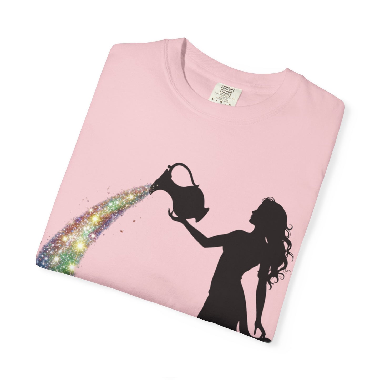 Aquarius Unisex T-shirt - Rainbow Flame Pride Design