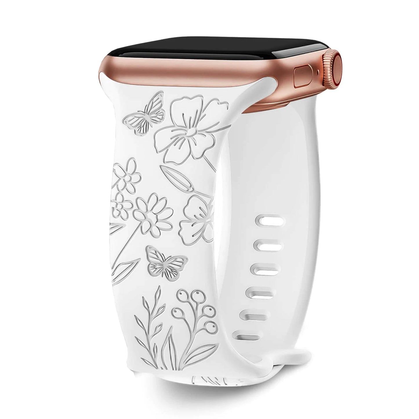Floral Engraved Apple Watch band