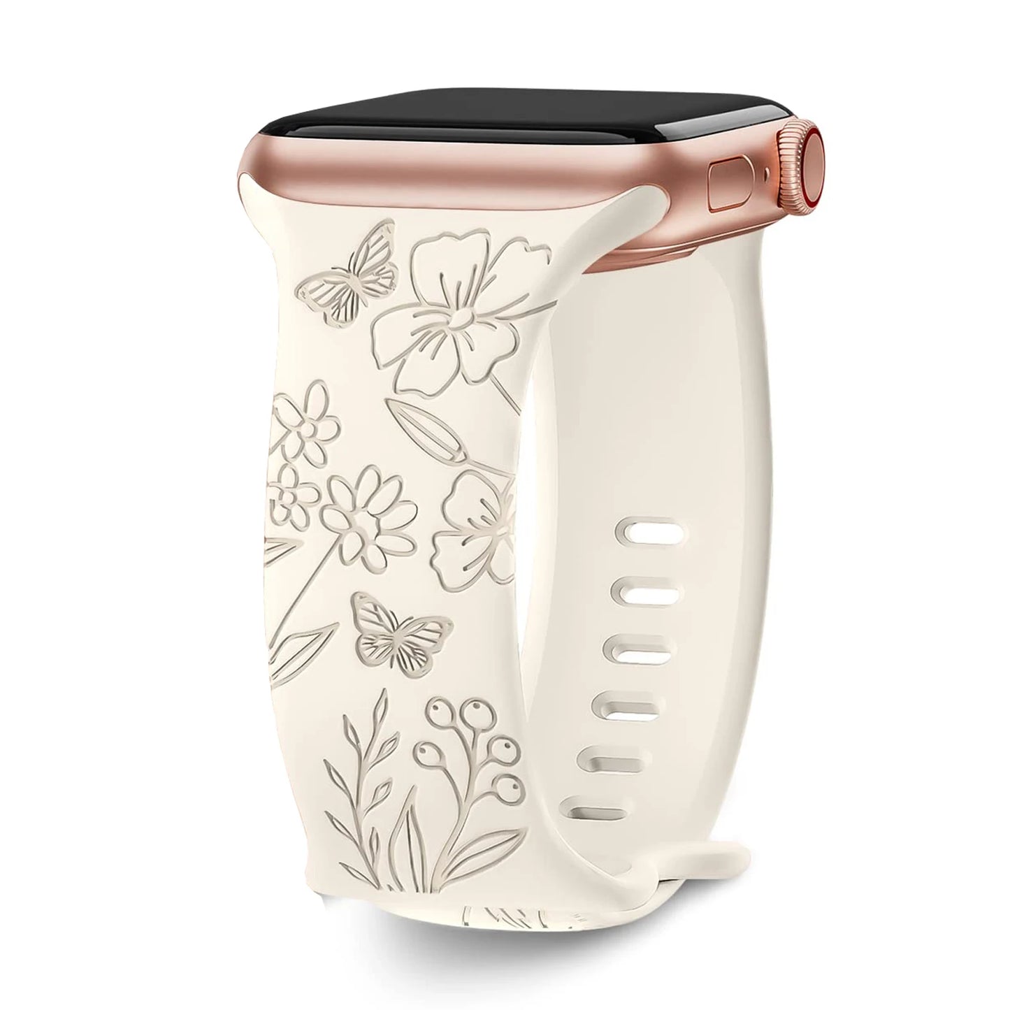 Floral Engraved Apple Watch band