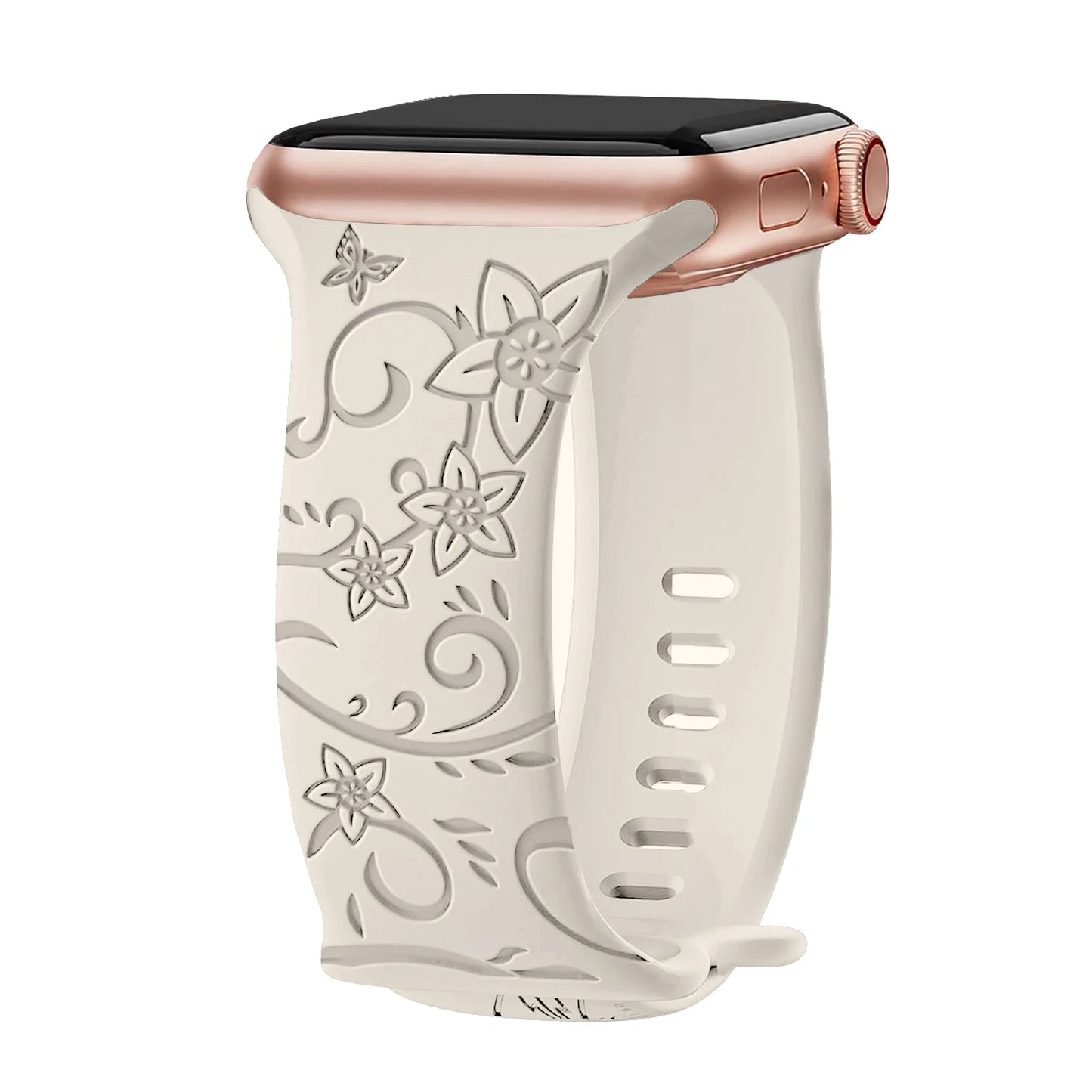 Floral Engraved Apple Watch band