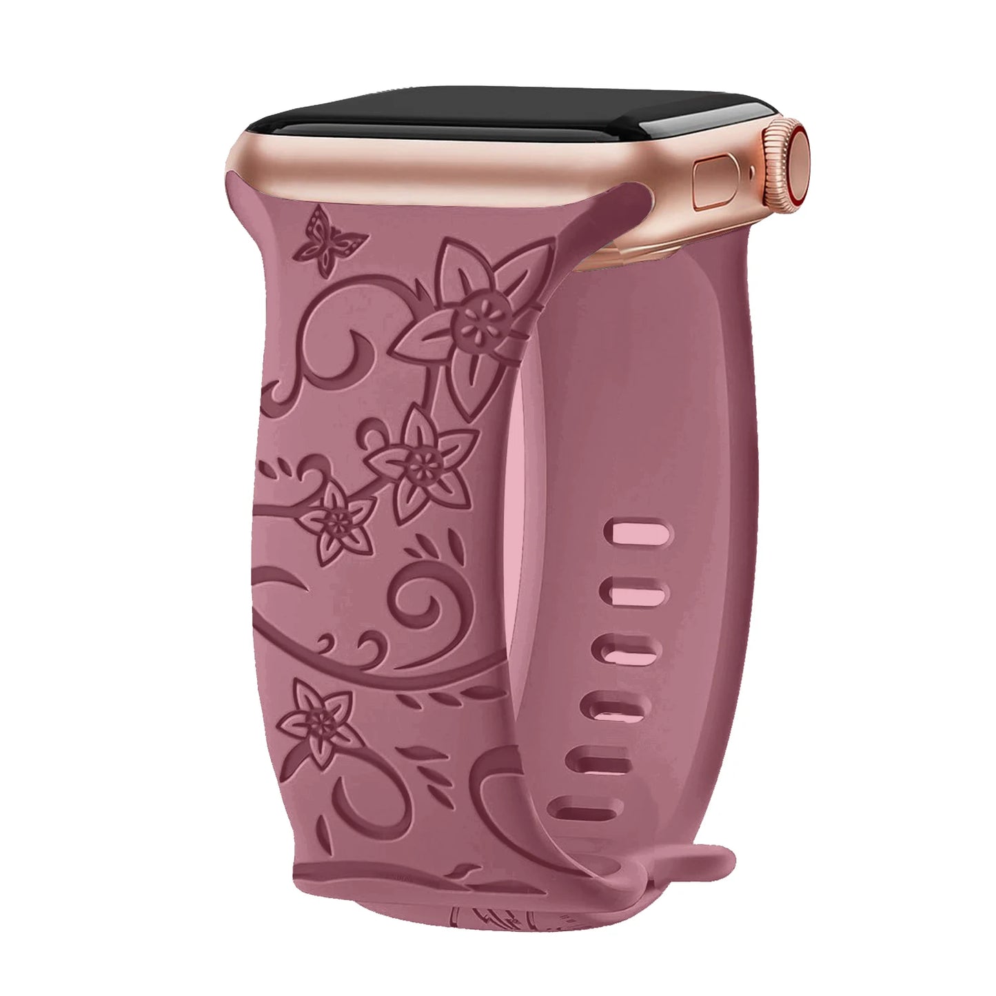 Floral Engraved Apple Watch band