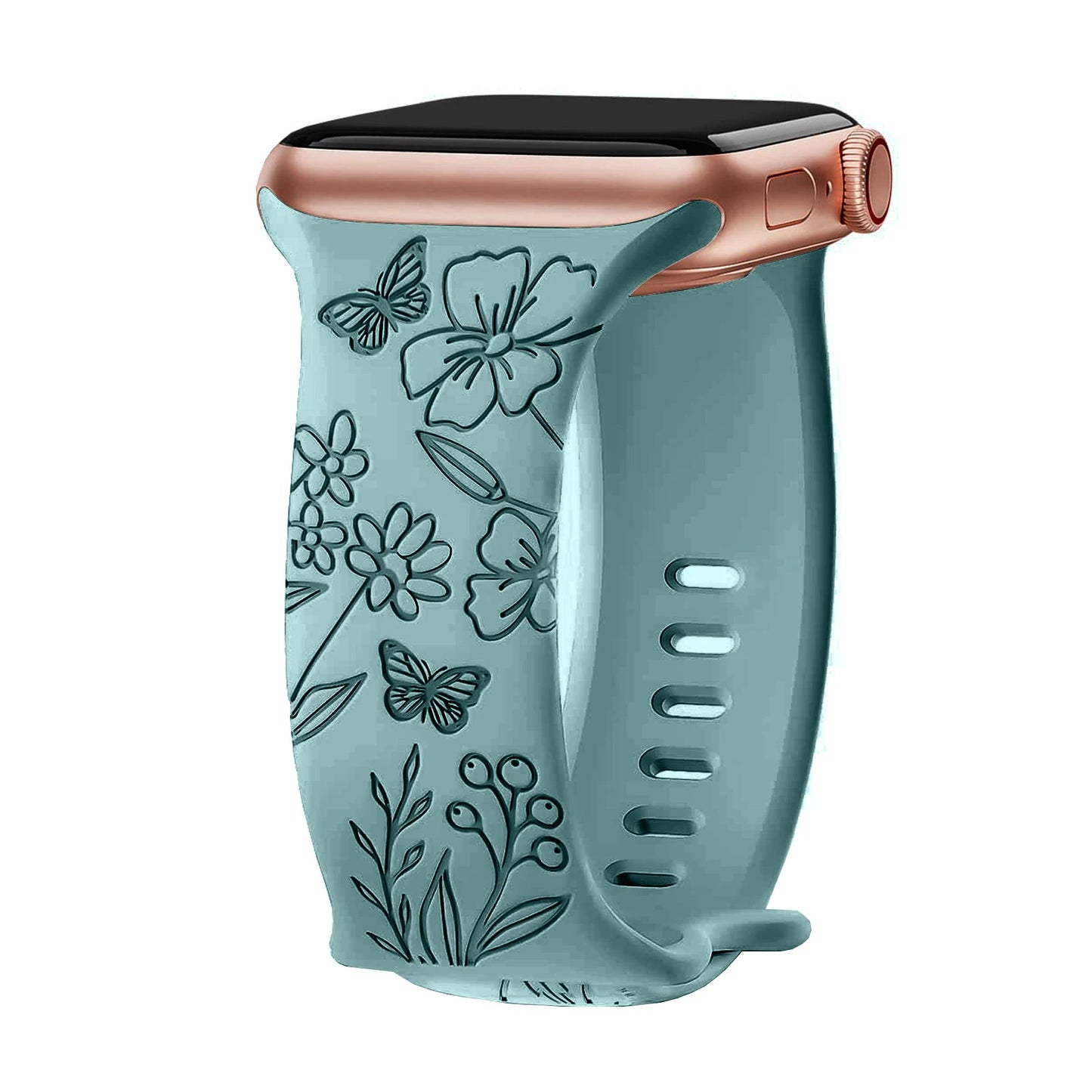 Floral Engraved Apple Watch band