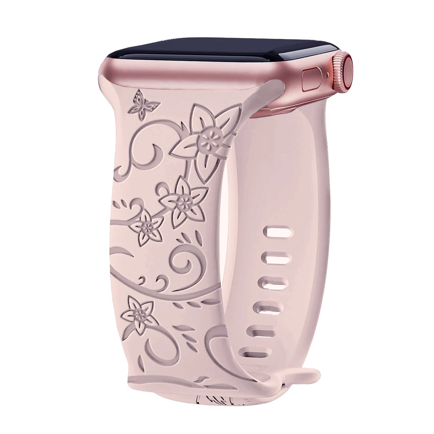 Floral Engraved Apple Watch band