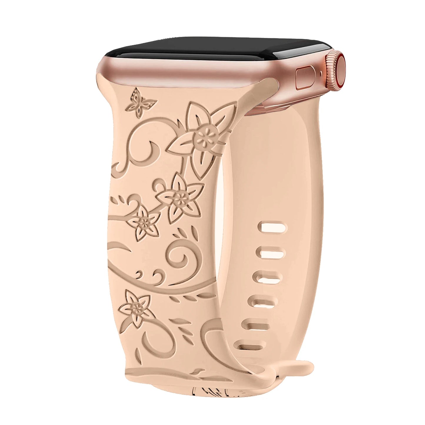 Floral Engraved Apple Watch band