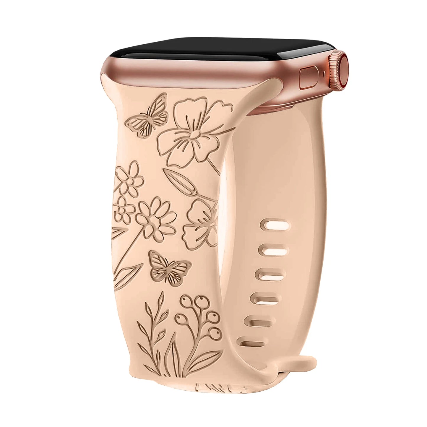 Floral Engraved Apple Watch band
