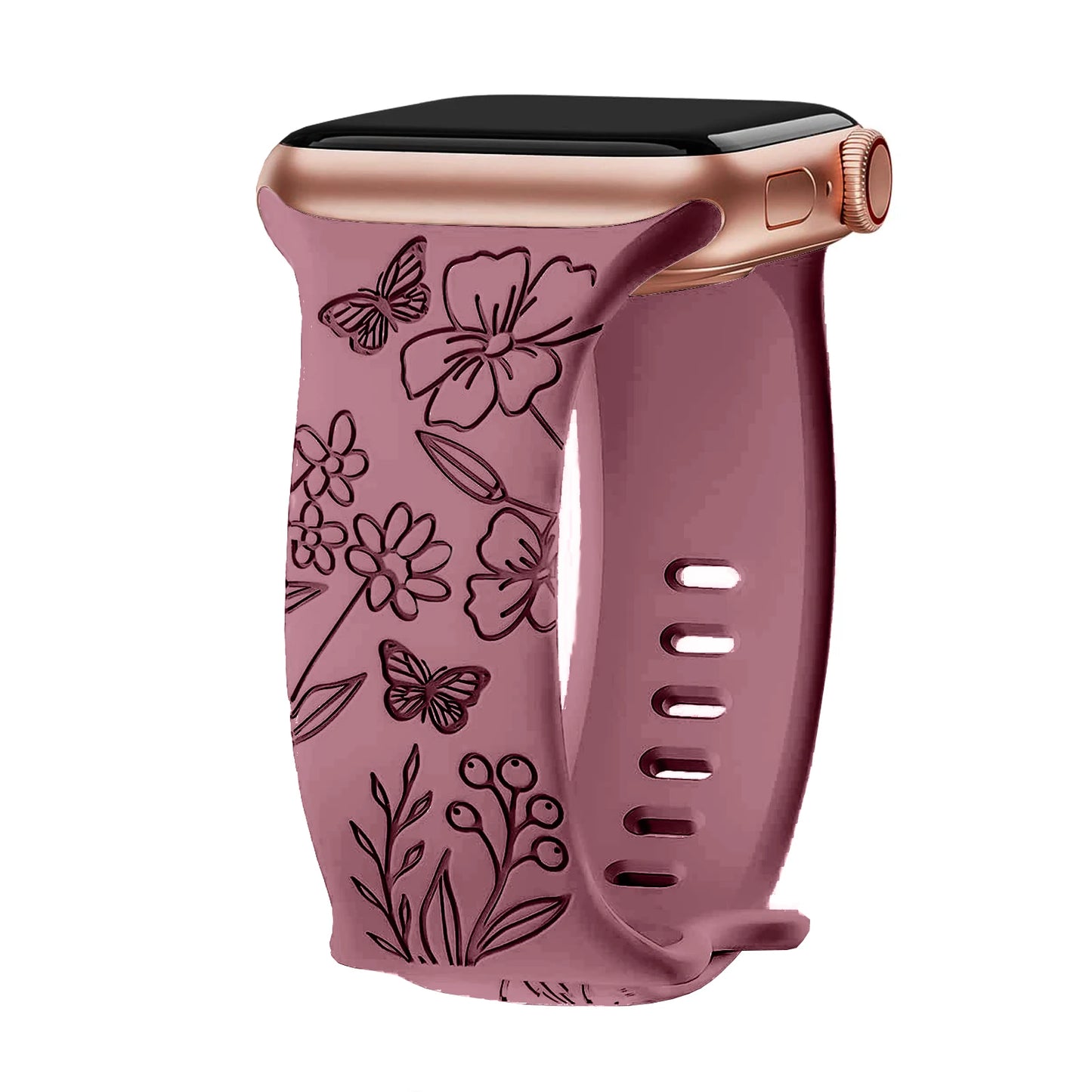 Floral Engraved Apple Watch band
