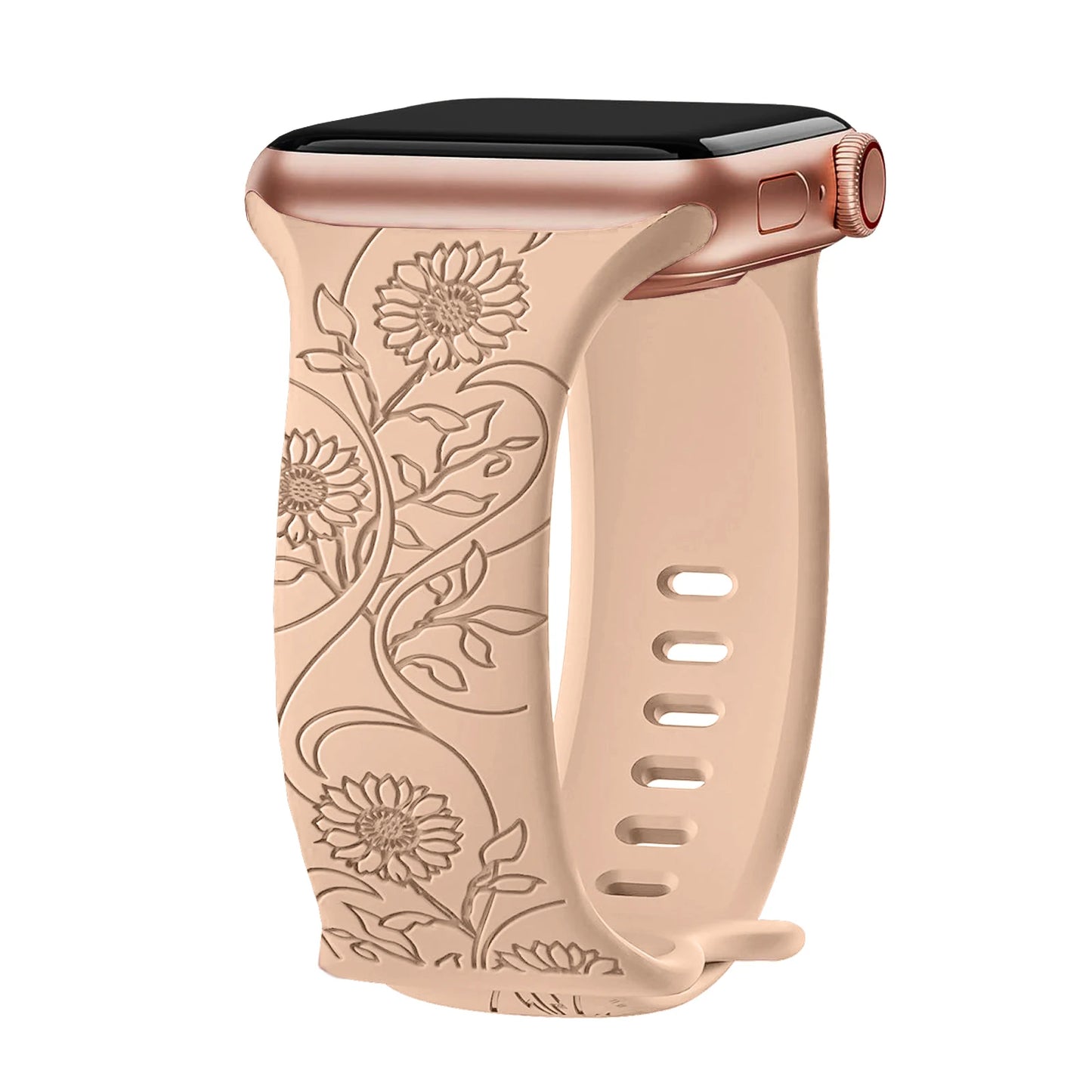Floral Engraved Apple Watch band
