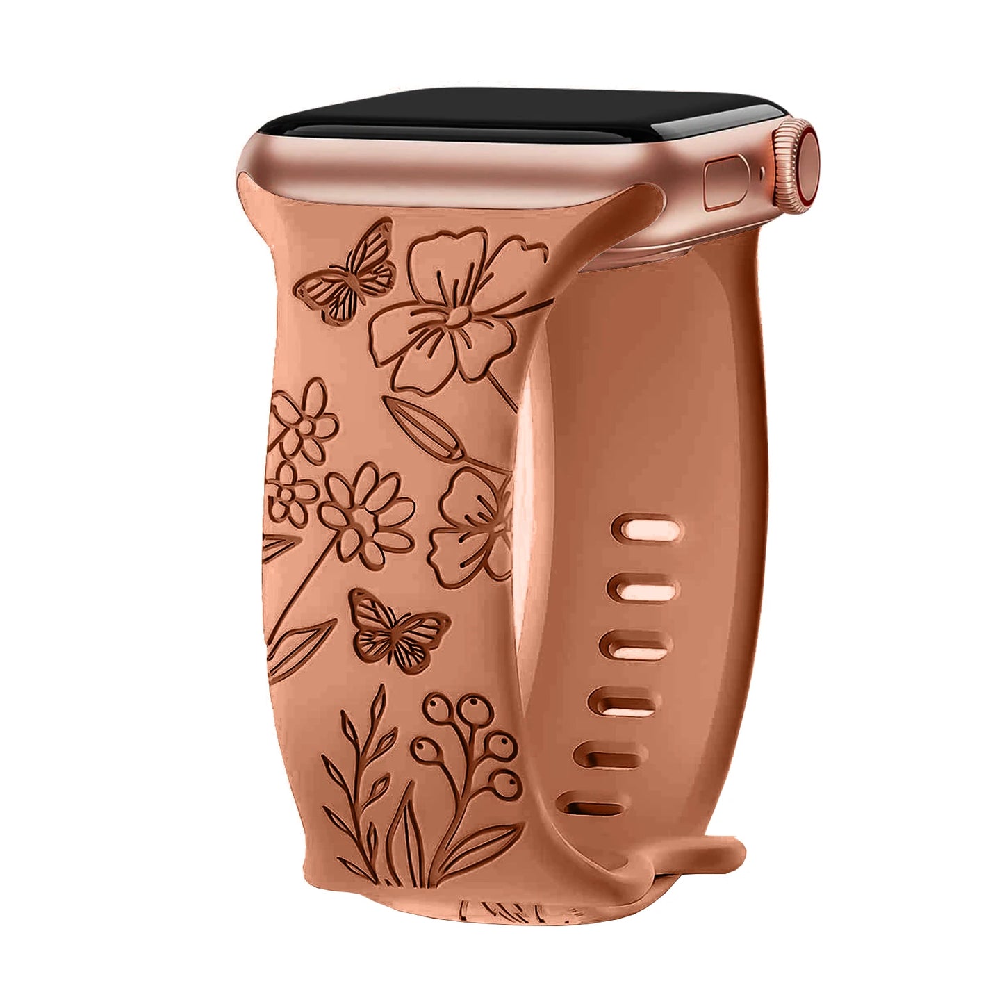 Floral Engraved Apple Watch band