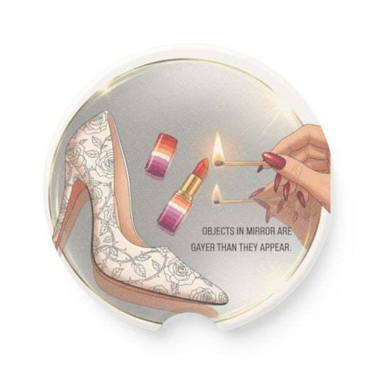 Objects in Mirror - Pride - Soapstone Car Coaster