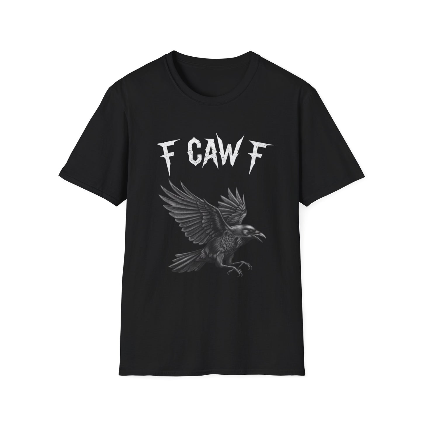 Edgy Crow Graphic T-Shirt - Unisex Softstyle Tee