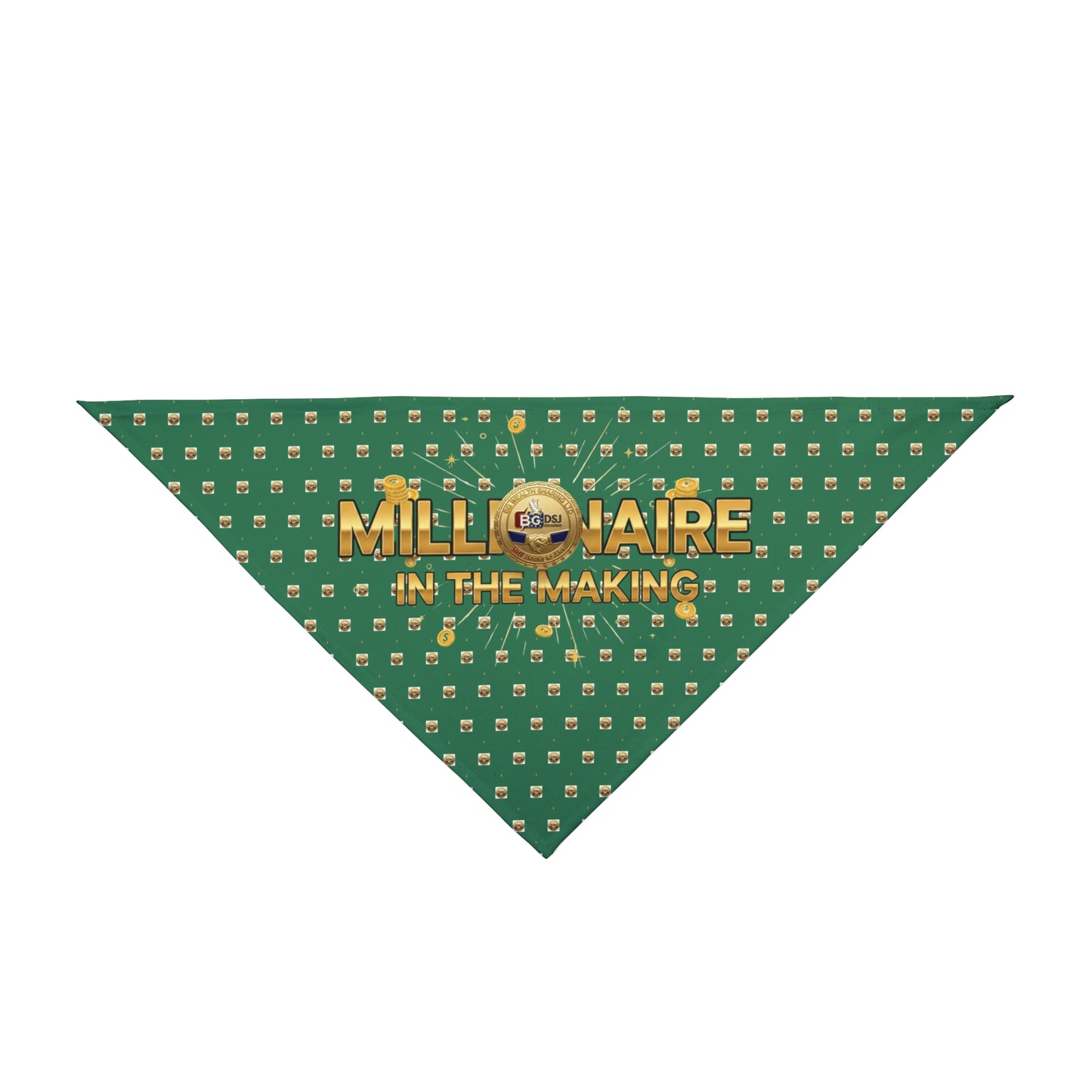 BG Wealth Shairng Pet Bandana: Millionaire in the Making, Dog Accessory, Pet Apparel