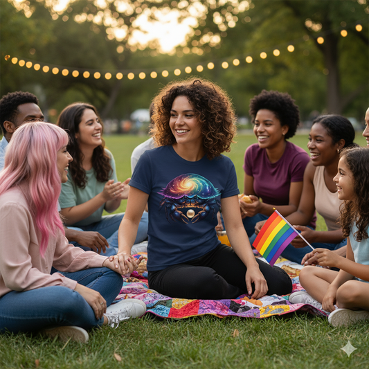 Cancer Zodiac Unisex Tee - Cosmic Nurturer Moon Guardian Pride Design
