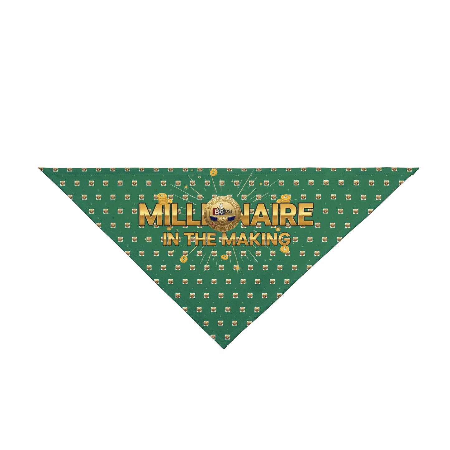 BG Wealth Shairng Pet Bandana: Millionaire in the Making, Dog Accessory, Pet Apparel