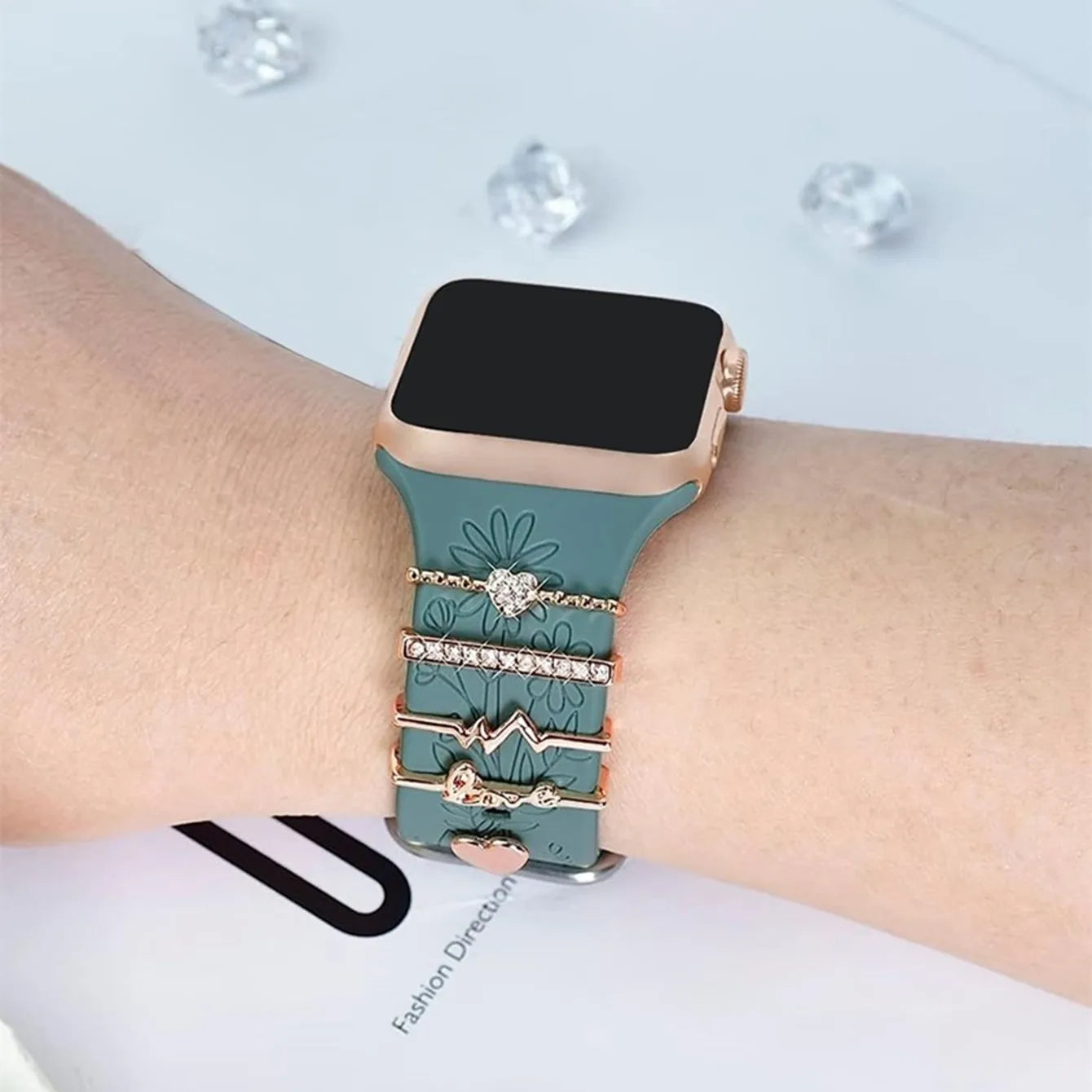 5pcs Rhinestone Watchband Rings