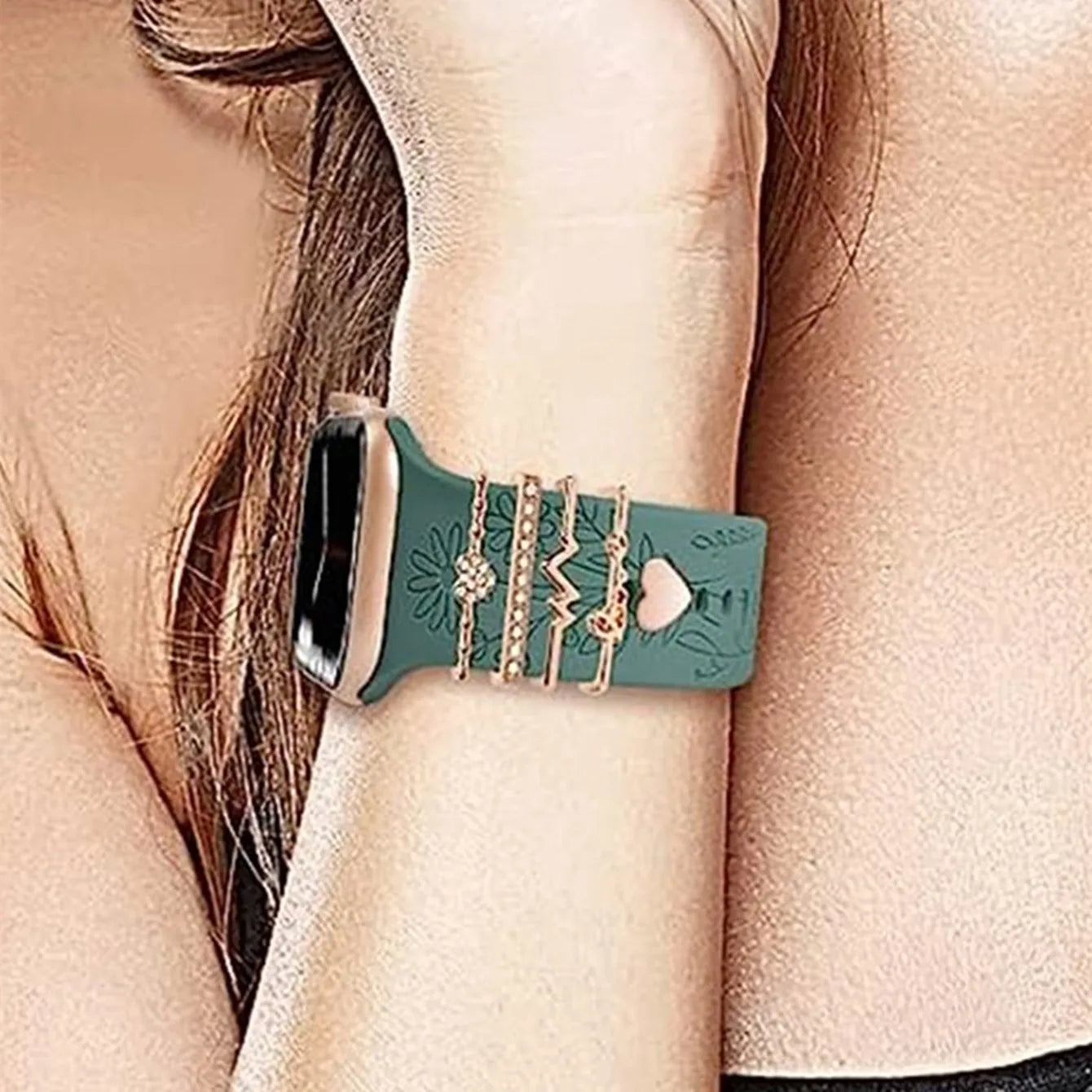 5pcs Rhinestone Watchband Rings