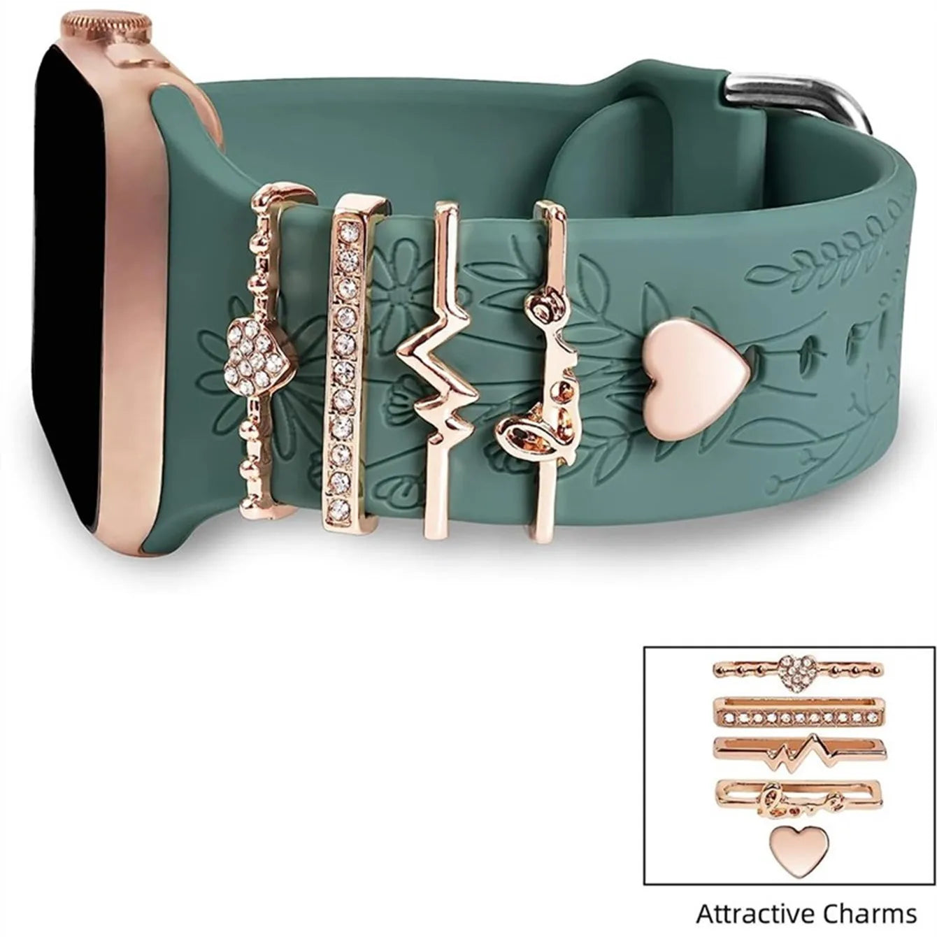 5pcs Rhinestone Watchband Rings