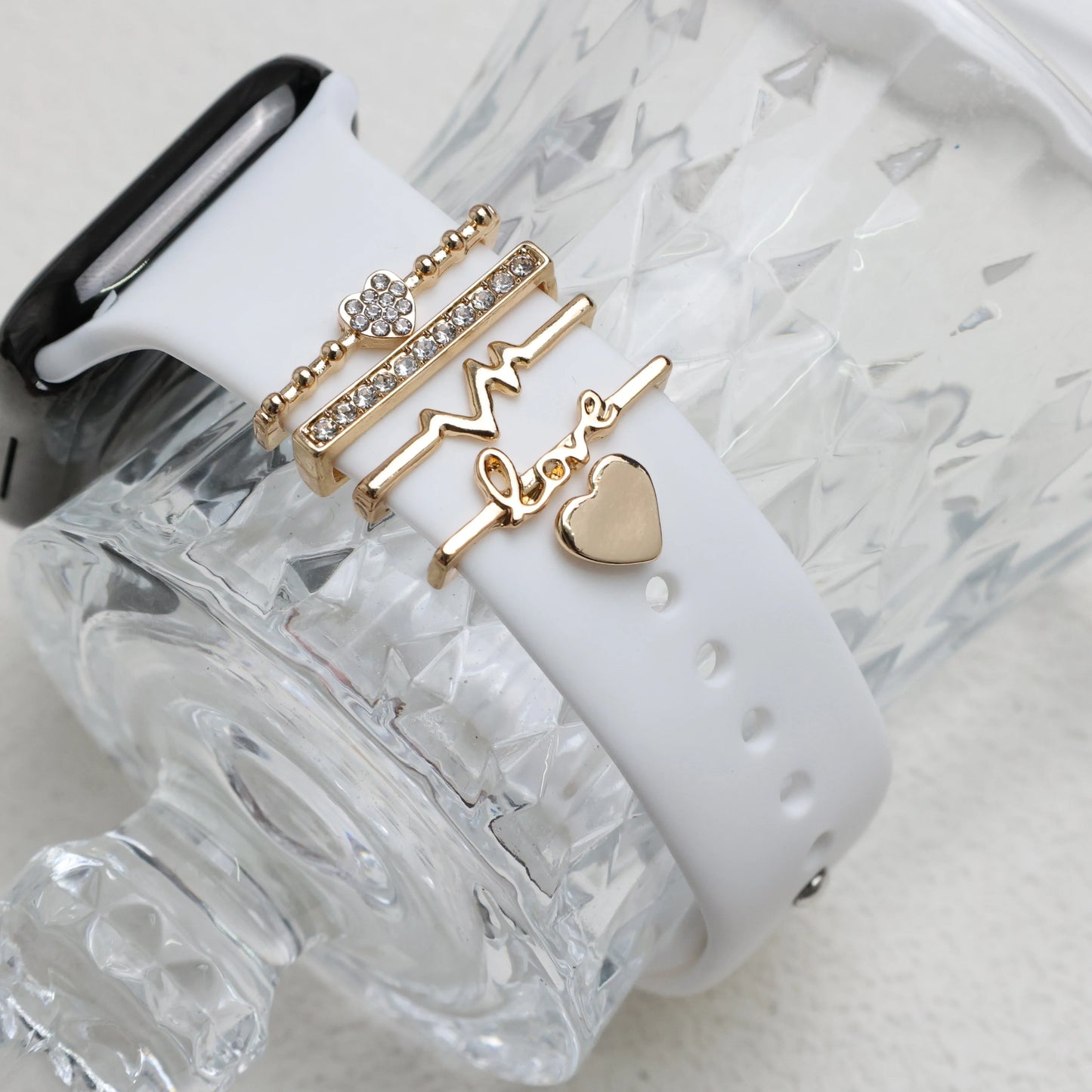 5pcs Rhinestone Watchband Rings